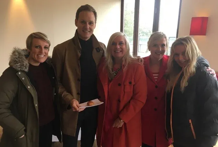 Alison with the BBC Breakfast presenters after her appearance on the programme.